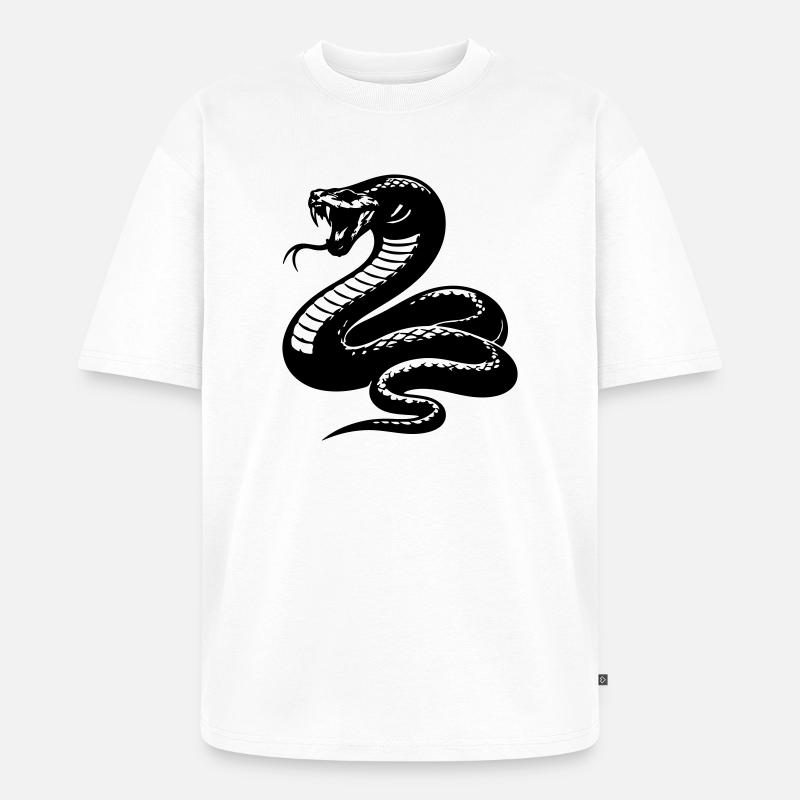 Schlange Python Silhouette - Unisex Premium Oversized Bio T-Shirt - Weiß