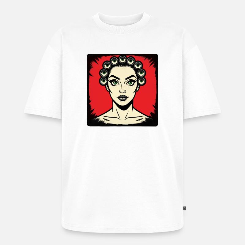 ICH SEHE DICH – nette Leute - Unisex Premium Oversized Bio T-Shirt - Weiß