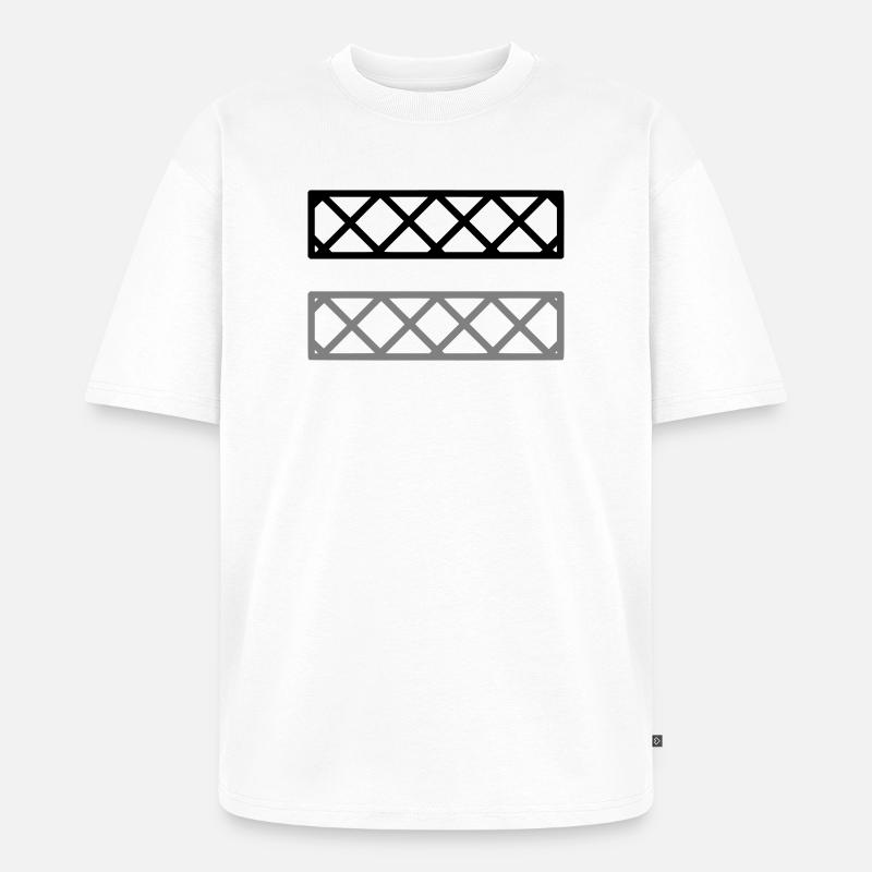 Fence Grid Pattern Frame - Unisex Premium Oversized Organic T-Shirt - white