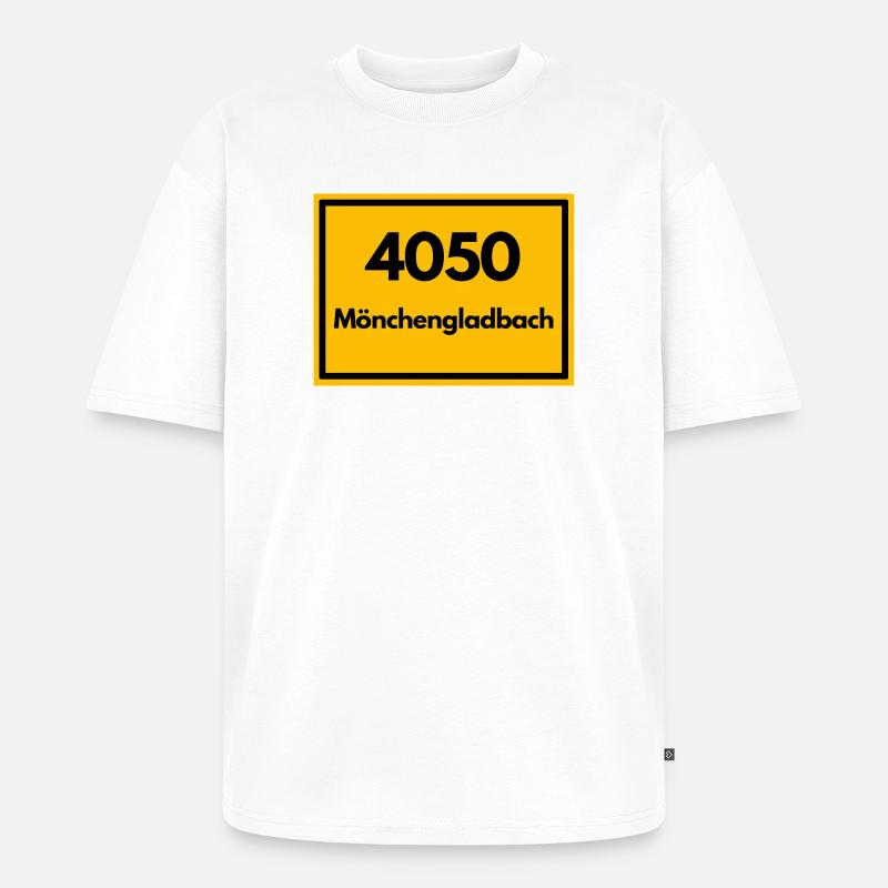 OLD POSTCODE POSTCODE 4050 MÖNCHENGLADBACH FUSSBAL - Unisex Premium Oversized Organic T-Shirt - white