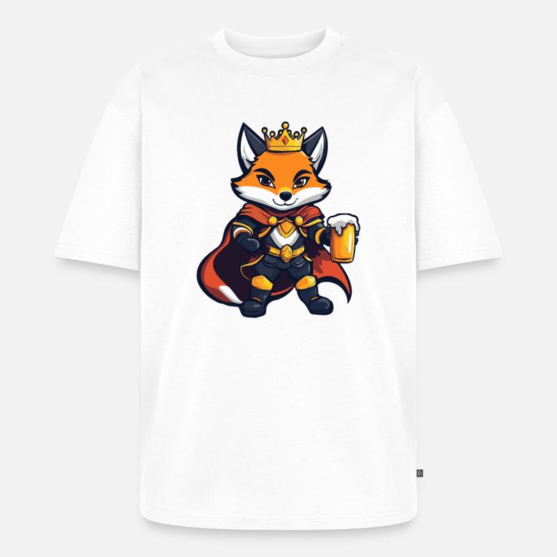 Fuchs Bier König - Unisex Premium Oversized Bio T-Shirt - Weiß