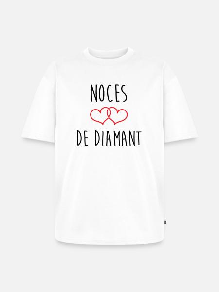 Wedding Anniversary - Diamond Wedding (60 years) - Unisex Premium Oversized Organic T-Shirt - white