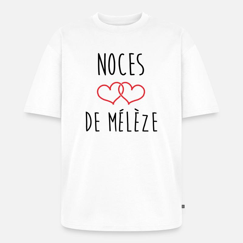 Larch Wedding 69 Jahre Ehe - Unisex Premium Oversized Bio T-Shirt - Weiß