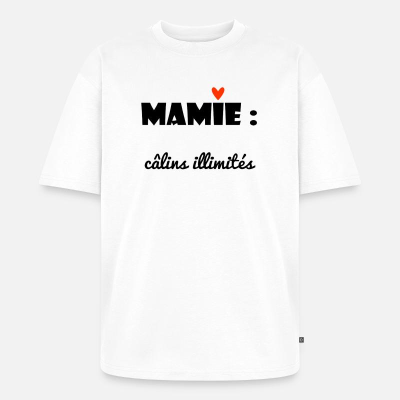 OMA. MAMA. GROSSMUTTER. MUTTERTAG. - Unisex Premium Oversized Bio T-Shirt - Weiß