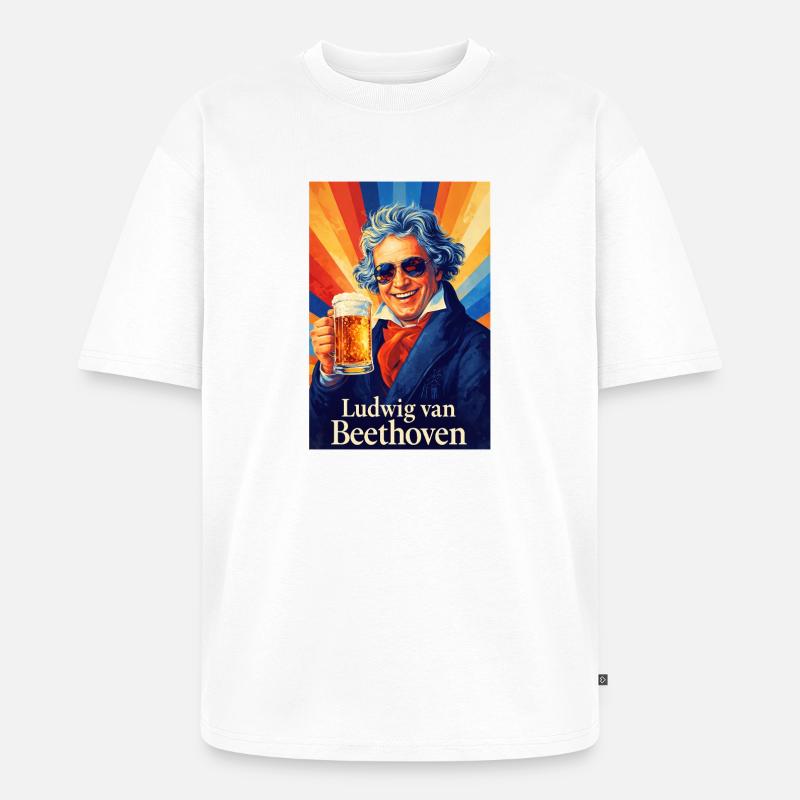 Ludwig van Beethoven - Ekologiczna koszulka oversize unisex Premium - biały