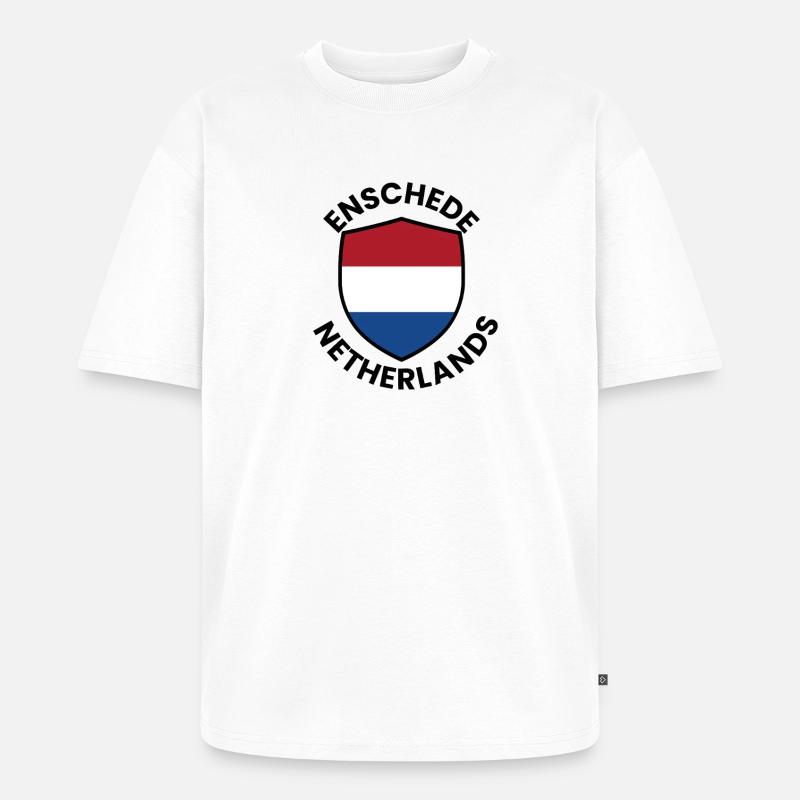 Flagge des niederländischen Schildemblems - Unisex Premium Oversized Bio T-Shirt - Weiß