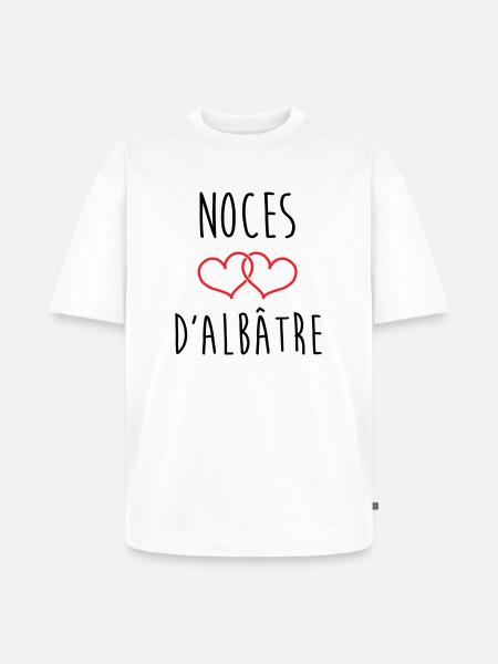 Alabaster-Hochzeit 75 Jahre Ehe - Unisex Premium Oversized Bio T-Shirt - Weiß