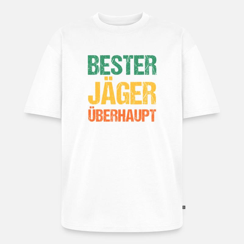 Jagd Jagen Waidmann Jäger - Unisex Premium Oversized Bio T-Shirt - Weiß