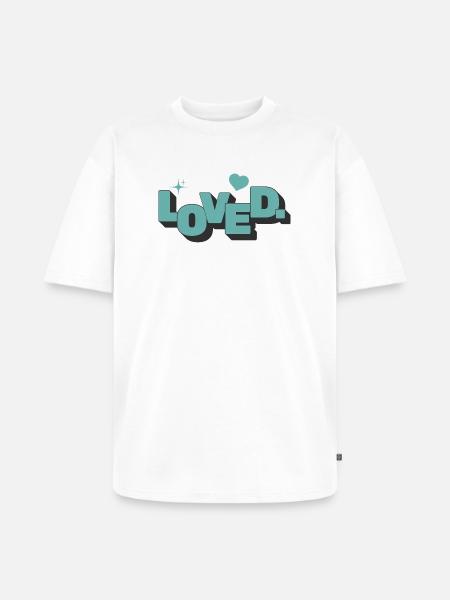 Aimé 1 Jean 4:16 Foi chrétienne - T-shirt Premium bio oversize Unisexe - blanc