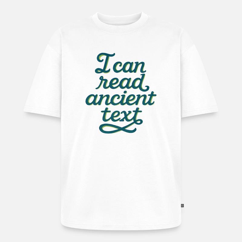 Ancient Script Tee - Unisex Premium Oversized Organic T-Shirt - white