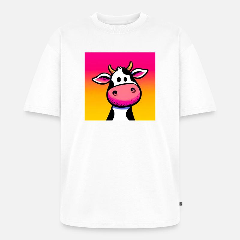 cow - Unisex Premium Oversized Organic T-Shirt - white