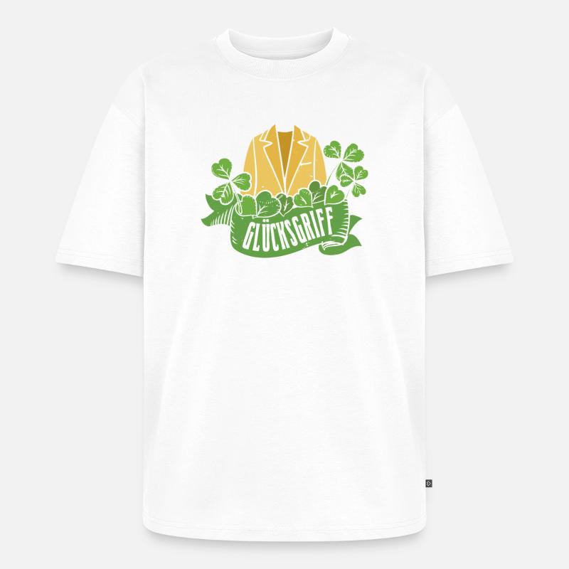 Gebrauchtwarenladen Glücksgriff Second Hand Shop - Unisex Premium Oversized Bio T-Shirt - Weiß