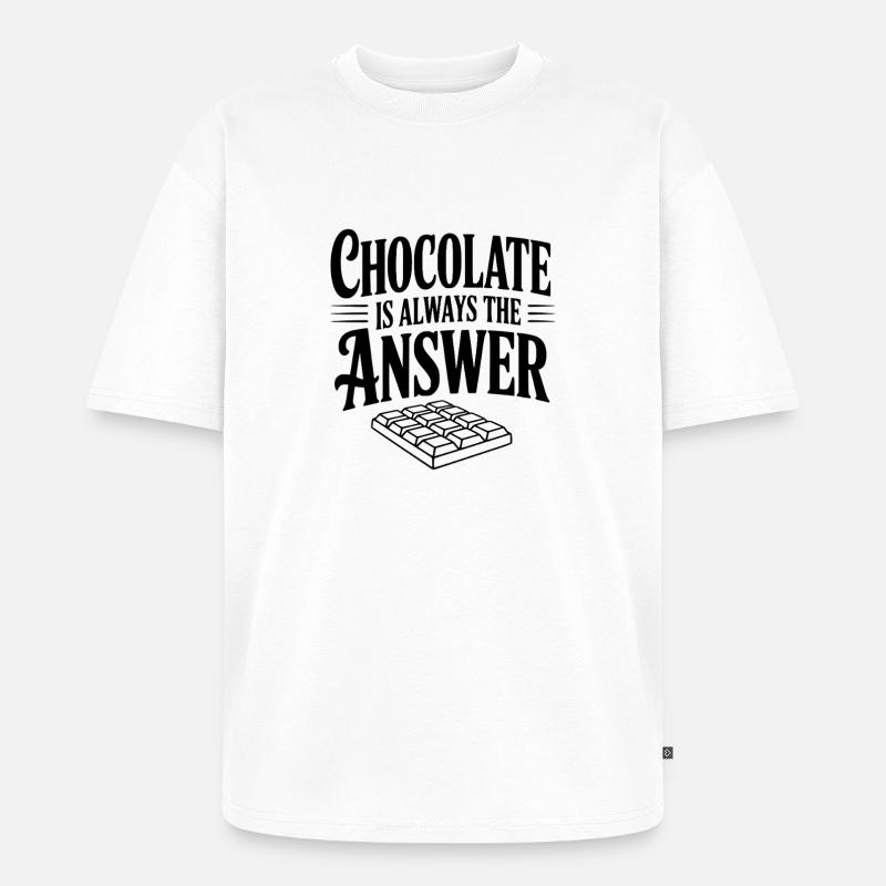 Le chocolat est toujours la solution - T-shirt Premium bio oversize Unisexe - blanc