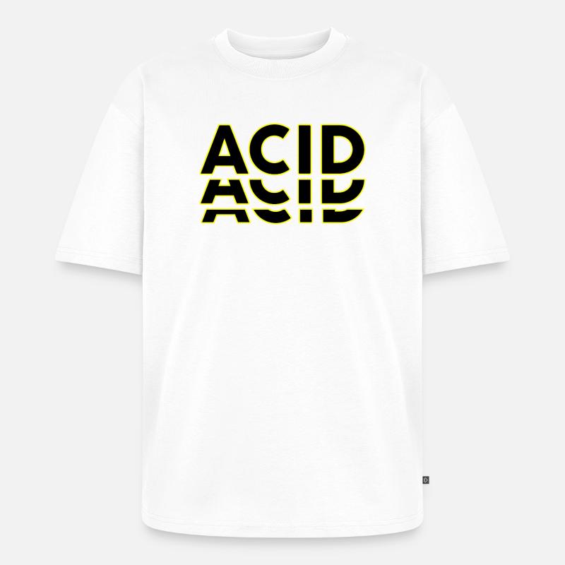Acid Techno Amelie Harte Dunkle Beats - Unisex Premium Oversized Bio T-Shirt - Weiß