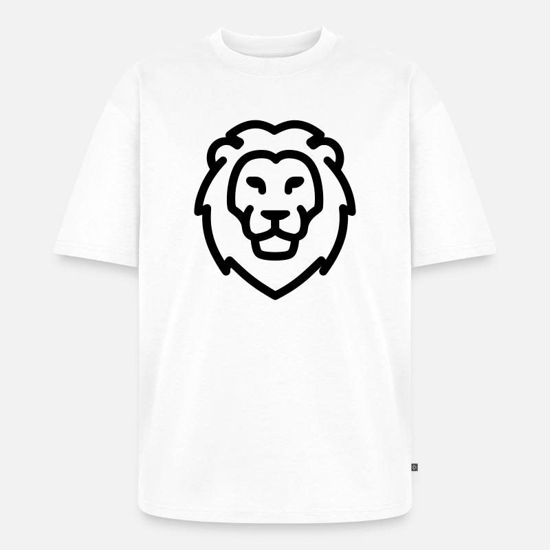 Löwe - Unisex Premium Oversized Bio T-Shirt - Weiß