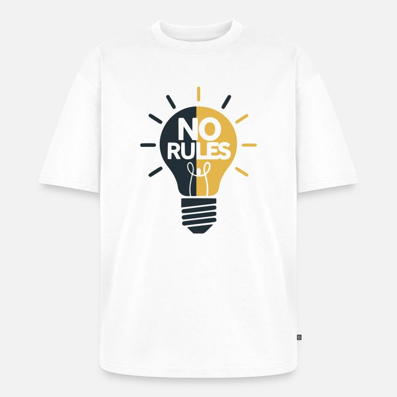 No Rules Lichtkugel Design - Unisex Premium Oversized Bio T-Shirt - Weiß