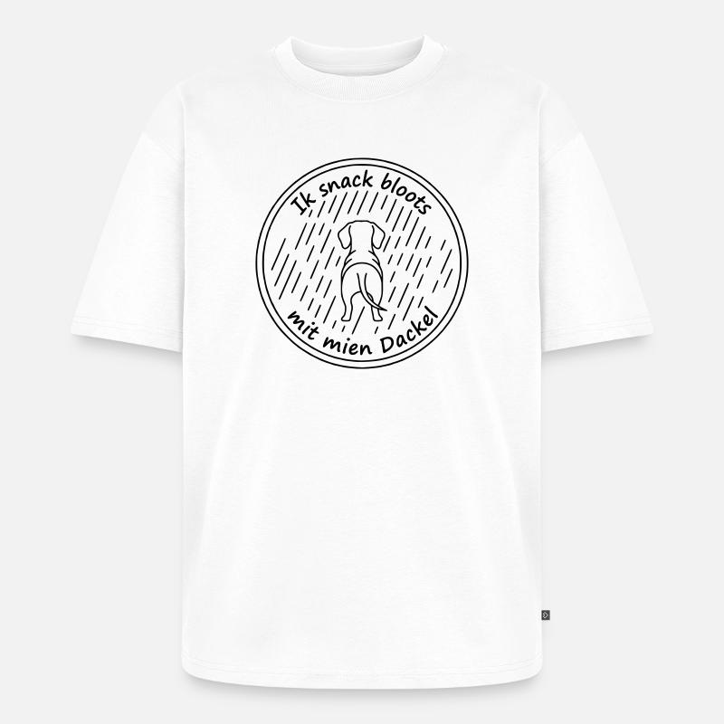 ik snack bloots mit mien dackel - Unisex Premium Oversized Bio T-Shirt - Weiß