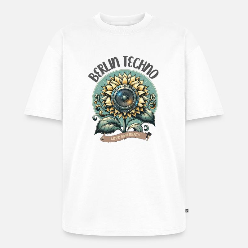 Berlin Techno - Love and Beats - Unisex Premium Oversized Bio T-Shirt - Weiß