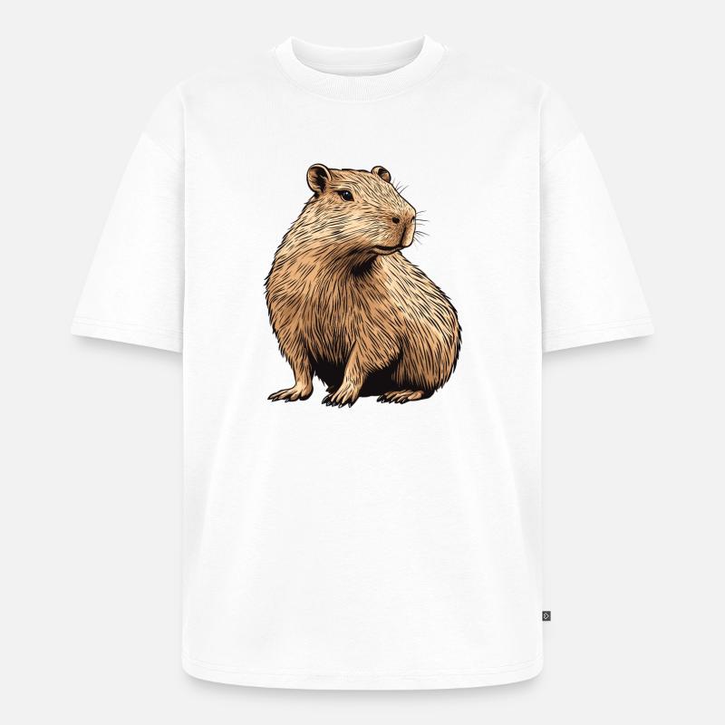 Capybara - Unisex Premium Oversized Bio T-Shirt - Weiß