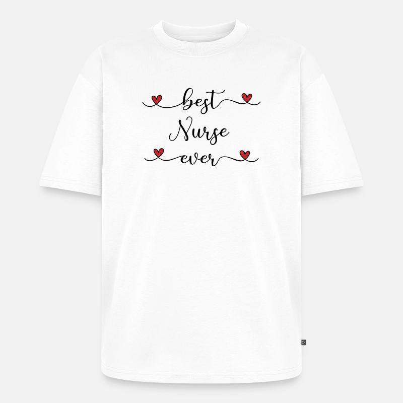 beste Krankenschwester - Unisex Premium Oversized Bio T-Shirt - Weiß