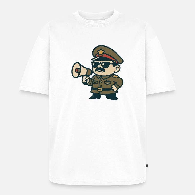 Retro-Sergeant-Megafon - Unisex Premium Oversized Bio T-Shirt - Weiß