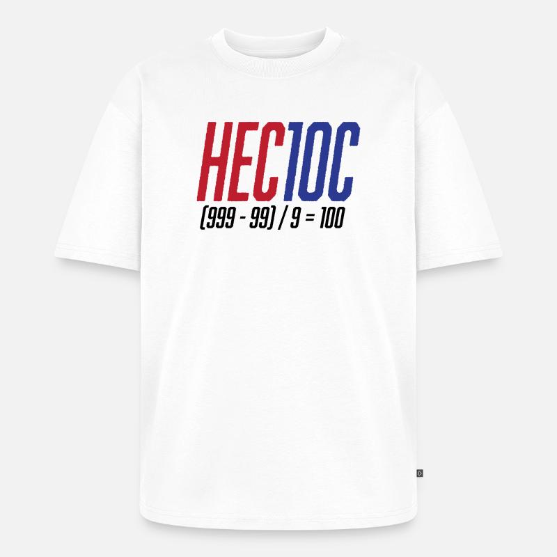 Hectoc Mental Arithmetic Game, Math - Unisex Premium Oversized Organic T-Shirt - white