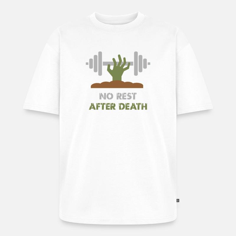 Zombie-Workout Powerlifting - Unisex Premium Oversized Bio T-Shirt - Weiß