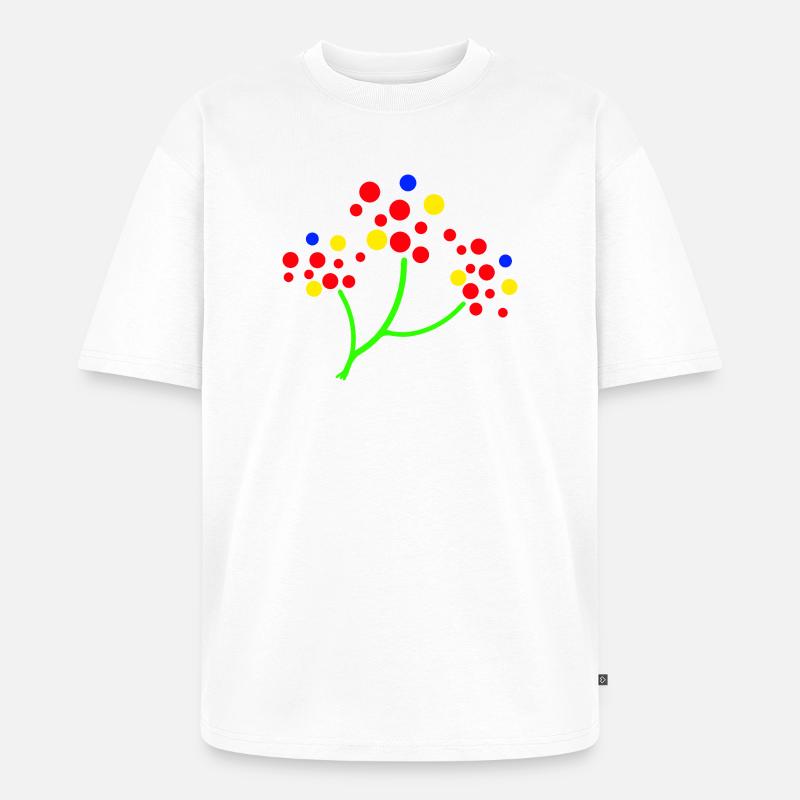 Explosion de l’arbre à points néon - T-shirt Premium bio oversize Unisexe - blanc