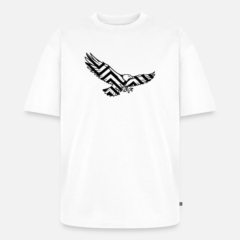 Adler Geometrisch Polygon Logo - Unisex Premium Oversized Bio T-Shirt - Weiß