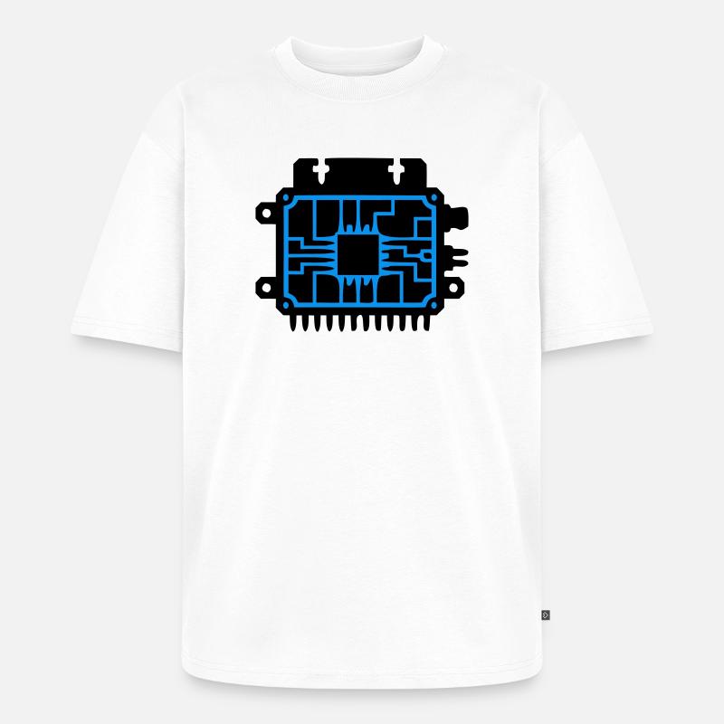 Logo informatique du PCB Microchip - T-shirt Premium bio oversize Unisexe - blanc