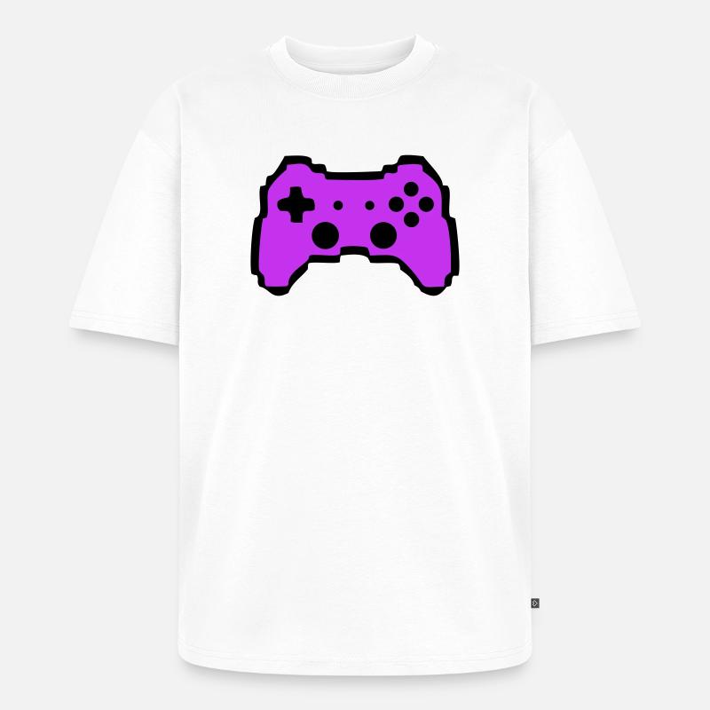 Retro Gamepad Controller Gamer - Unisex Premium Oversized Bio T-Shirt - Weiß