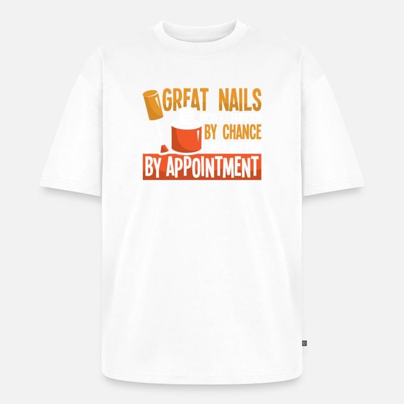 Nageldesigner Nageldesignerin Kosmetik Nagelstudio - Unisex Premium Oversized Bio T-Shirt - Weiß