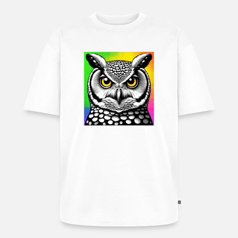 Eule - Unisex Premium Oversized Bio T-Shirt - Weiß