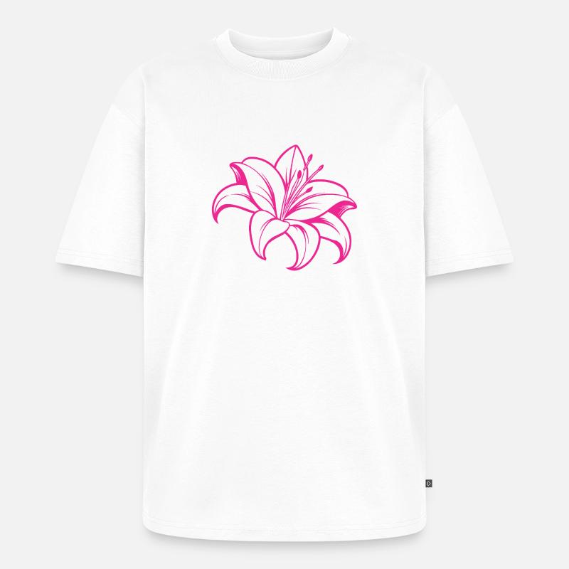 Lilienblüte - Unisex Premium Oversized Bio T-Shirt - Weiß