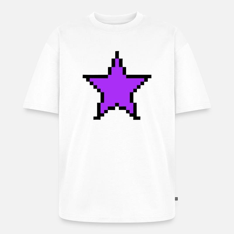 Pixel Stern 8-Bit Power Up - Unisex Premium Oversized Bio T-Shirt - Weiß