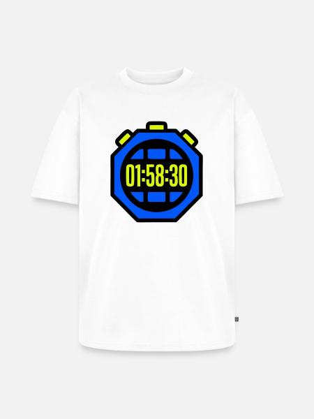 Stopwatch Best Time Half Marathon - Unisex Premium Oversized Organic T-Shirt - white