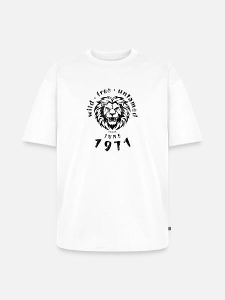 Wild, free & untamed since 06/1971 - Unisex Premium Oversized Organic T-Shirt - white