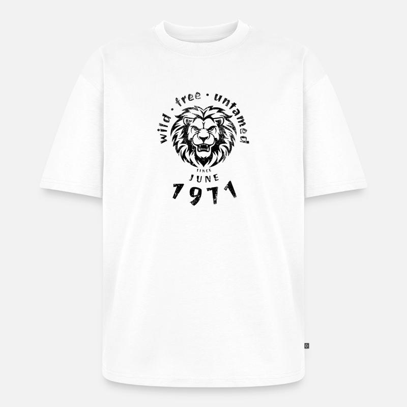 Wild, free & untamed since 06/1971 - Unisex Premium Oversized Organic T-Shirt - white