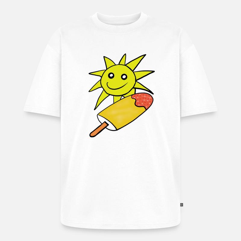 Sommer Sonne Eis Eiskrem Sommerzeit - Unisex Premium Oversized Organic T-Shirt - white