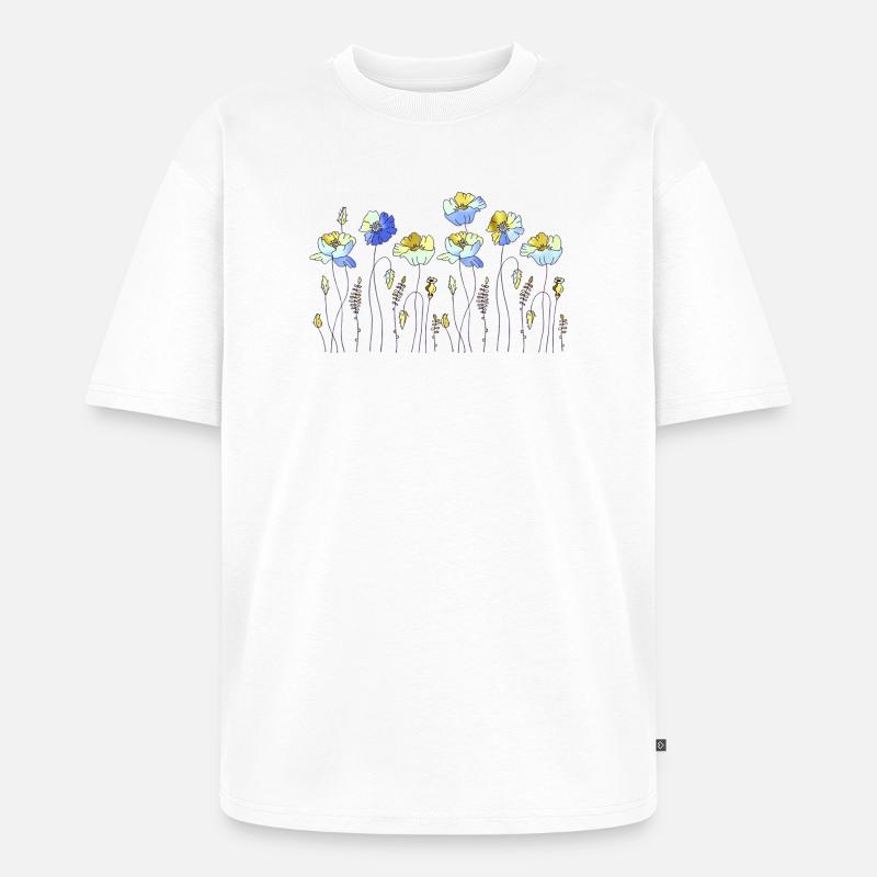 Fleur - T-shirt Premium bio oversize Unisexe - blanc