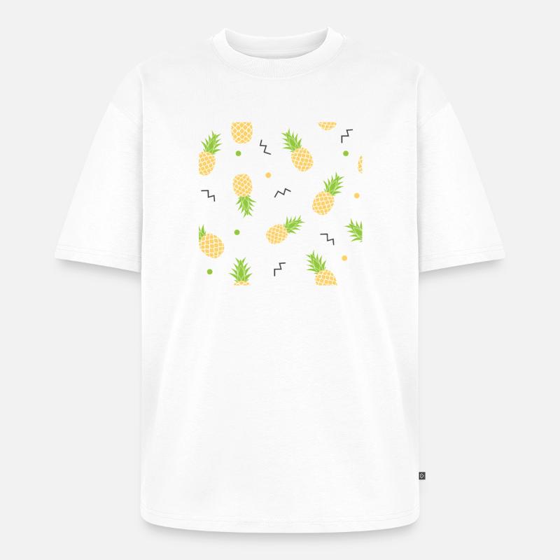 pineapple yellow pattern - Unisex Premium Oversized Organic T-Shirt - white