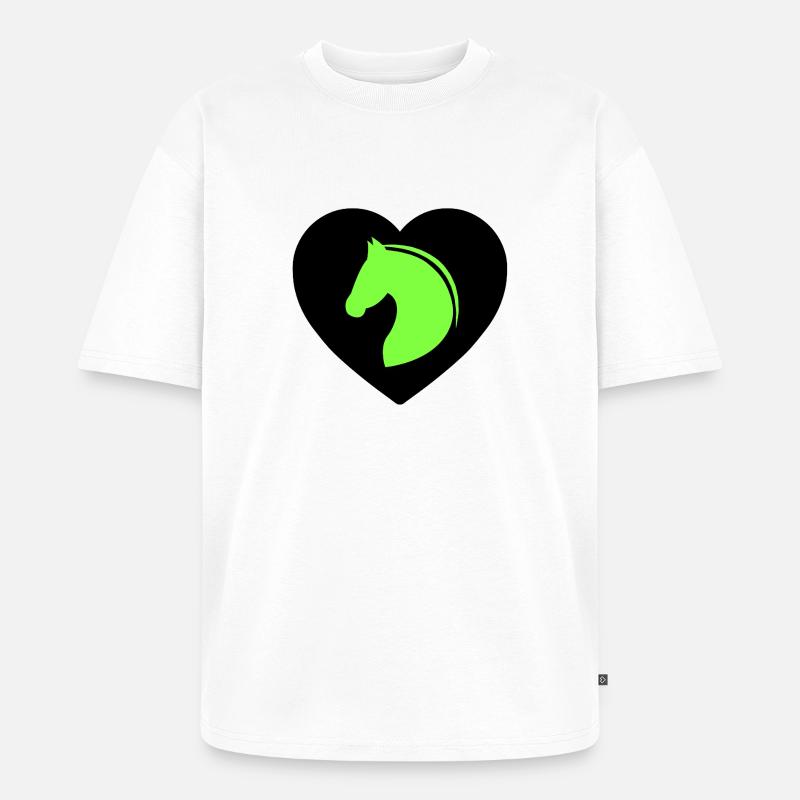 Pferde - Unisex Premium Oversized Bio T-Shirt - Weiß