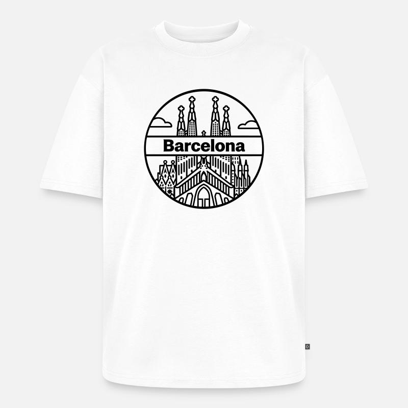 Barcelone - T-shirt Premium bio oversize Unisexe - blanc