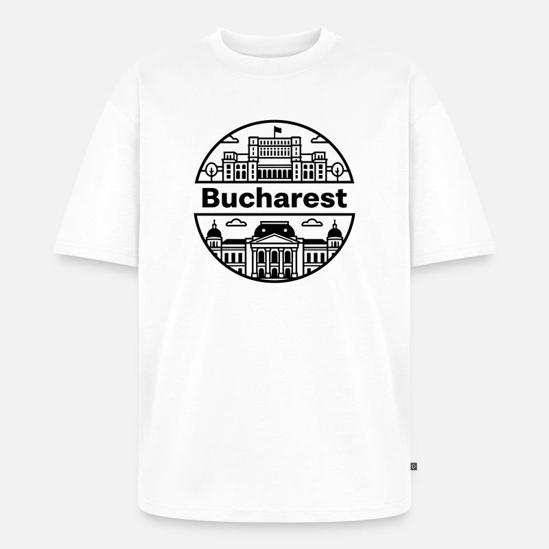 Bucharest - Unisex Premium Oversized Organic T-Shirt - white
