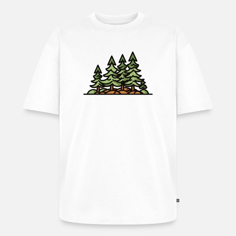 Wald Bäume - Unisex Premium Oversized Bio T-Shirt - Weiß