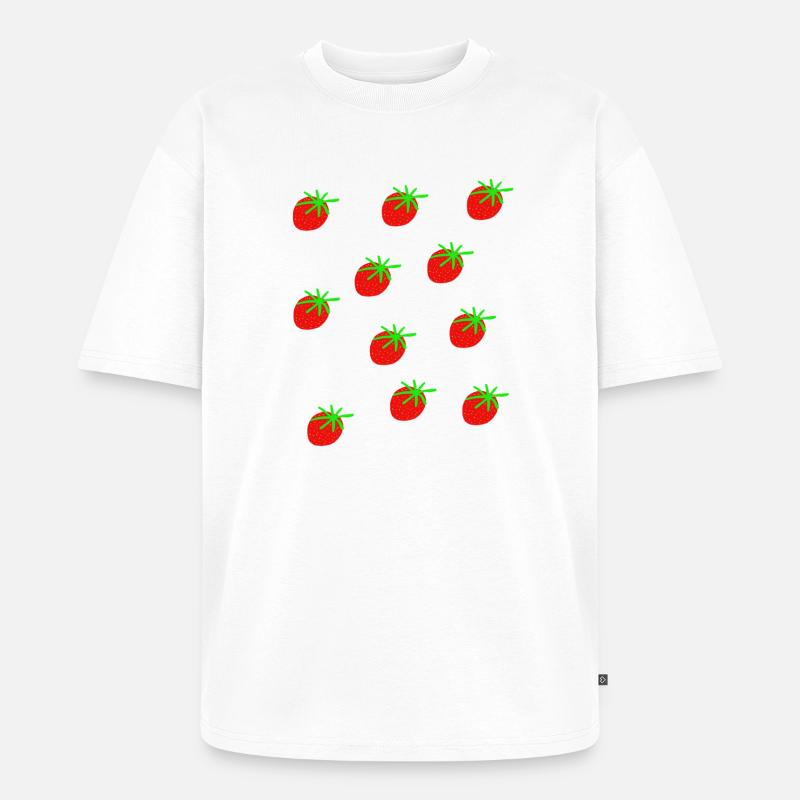 Erdbeeren Erdbeere Erdbeeren Garten - Unisex Premium Oversized Bio T-Shirt - Weiß