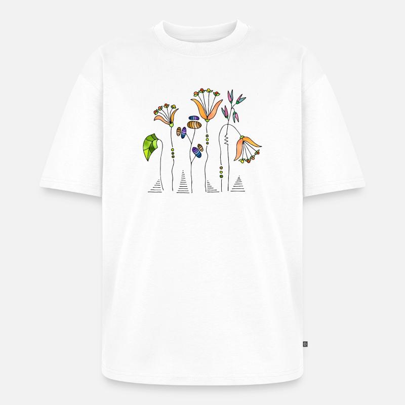 Blumen - Unisex Premium Oversized Bio T-Shirt - Weiß