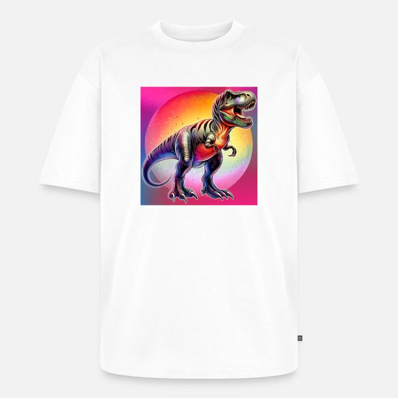 Dinosaurier - Unisex Premium Oversized Bio T-Shirt - Weiß