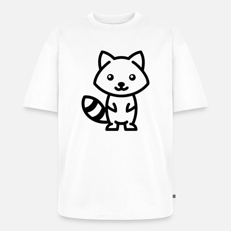 Waschbär - Unisex Premium Oversized Bio T-Shirt - Weiß