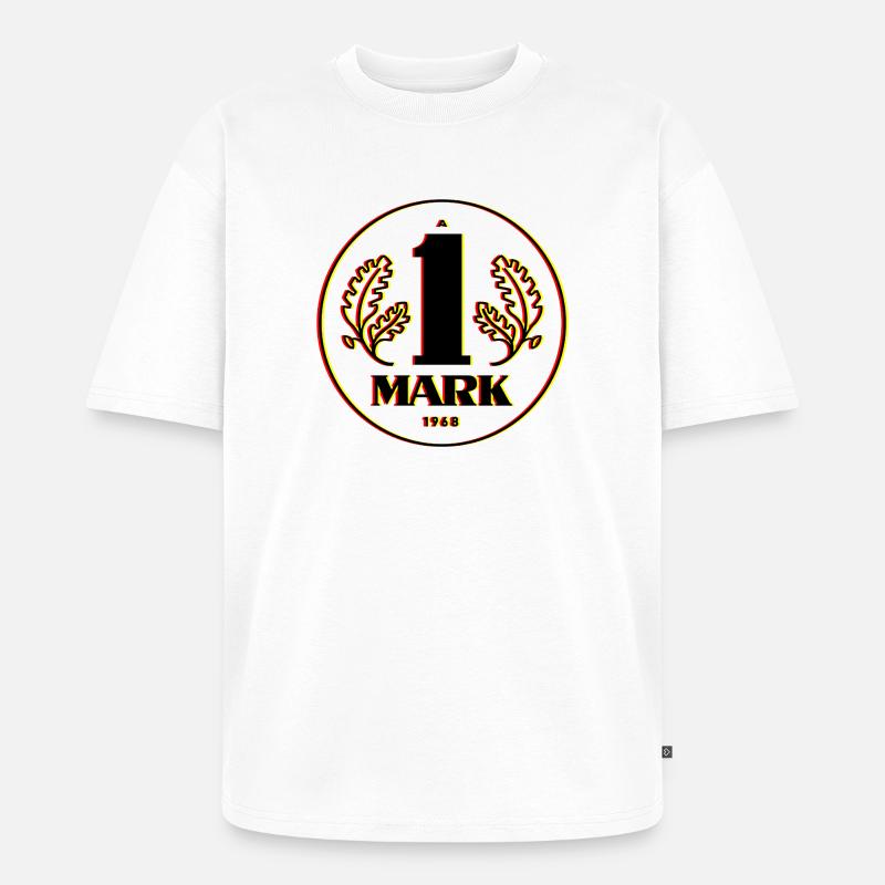 Ostmark 3D Schwarz Rot Gold - Unisex Premium Oversized Bio T-Shirt - Weiß